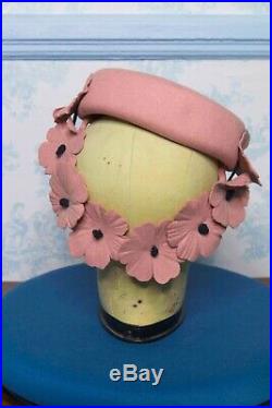 Original 1940s WWII era Pink Doughnut Tilt Topper Hat A showstopper
