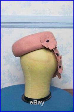 Original 1940s WWII era Pink Doughnut Tilt Topper Hat A showstopper
