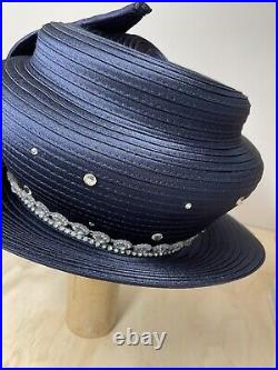Original Ben Marc Church Or Derby Hat Navy Blue. Unique and Beautiful