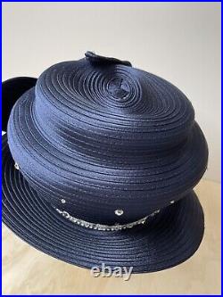 Original Ben Marc Church Or Derby Hat Navy Blue. Unique and Beautiful