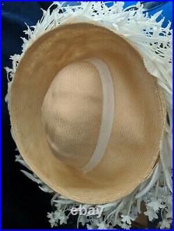Original Jack McConnell Straw Hat With Silk Flowers
