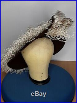 Original vintage late 1930s/early 1940s WWII era hat Designer G. Howard Hodge