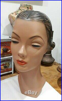 Outstanding Art Deco Mannequin Head 1920's 36cm