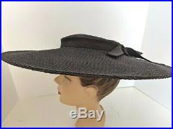 PARAMOUNT STUDIOS Vintage late 40s early 50s Wide Brim I. Magnin Women's Hat