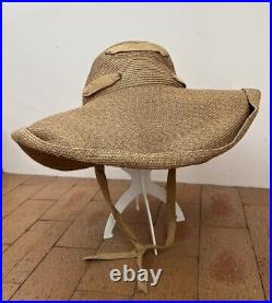 Patricia Underwood Ralph Lauren Collection Vintage Wide Floppy Straw Sun Hat OS