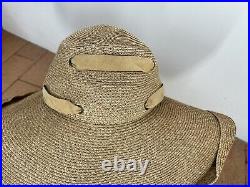 Patricia Underwood Ralph Lauren Collection Vintage Wide Floppy Straw Sun Hat OS