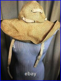 Patricia Underwood Ralph Lauren Collection Vintage Wide Floppy Straw Sun Hat OS