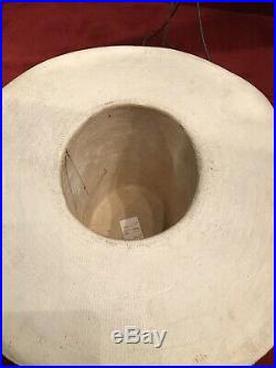 Peruvian White Hat Straw Vintage 5 gallons 10 Tall Hat Primitiv