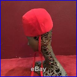 Pierre Cardin Paris Vintage Madcaps 60s bright red hat Mod