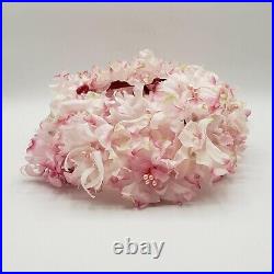 Pink Pearl Millinery Hat Chignon Ring Floral Vintage 1940s Wedding Hat ONLY