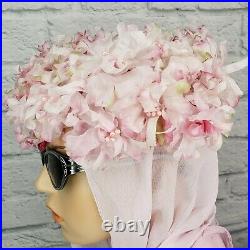 Pink Pearl Millinery Hat Chignon Ring Floral Vintage 1940s Wedding Hat ONLY