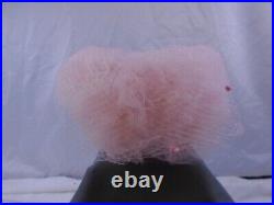 Pink Tulle & Netting Ladies Vintage Hat with Velvet Bow 1960's