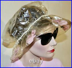Plastic vinyl floral vintage avant-garde hat