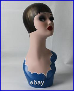 Pro Style Hat Head Mannequin Display Wig Vintage Bust Female Jewelry Fiberglass