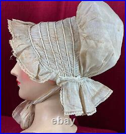 RARE Regency Day Bonnet C 1820s Early 19th C Antique White