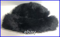 RARE Saks Fifth Avenue Tuscan Lamb Skin Fur Hat Black Vintage AMAZING