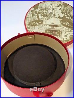 RARE Tiny Hat and Hat Box from Brown Derby Restaurant Circa 1940 Hollywood Movie