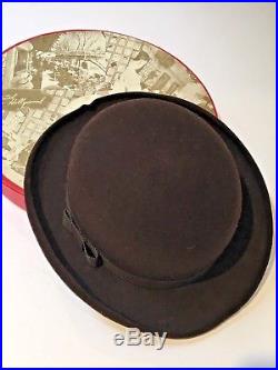 RARE Tiny Hat and Hat Box from Brown Derby Restaurant Circa 1940 Hollywood Movie