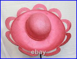 RED FEATHER ORIGINAL JACK MCCONNELL Tilt Straw Jeweled Easter Derby Church Hat
