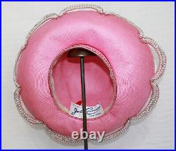 RED FEATHER ORIGINAL JACK MCCONNELL Tilt Straw Jeweled Easter Derby Church Hat