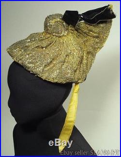 REMARKABLE antique Austrian headdress ethnic folk costume Linz Goldhaube Tracht