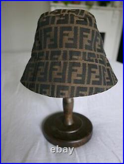 Rare Authentic Vintage Fendi Zucca Monogram Sailor Brim Bucket Hat Made In Italy