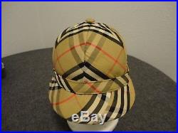 Rare Burberry Bowler Hat-plaid- Women's Small/button Crown- Vintage- 100% Cotton