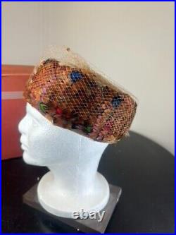 Rare H. C. Prange CO. New York 50's Net Feather Hat Union Made Origional Box