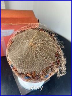 Rare H. C. Prange CO. New York 50's Net Feather Hat Union Made Origional Box