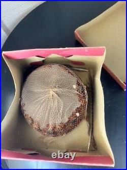 Rare H. C. Prange CO. New York 50's Net Feather Hat Union Made Origional Box