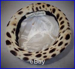Rare Leopard Fur Hat By Paulette Dupuis Paris Wonderful Condition Circa 1960