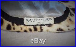 Rare Leopard Fur Hat By Paulette Dupuis Paris Wonderful Condition Circa 1960