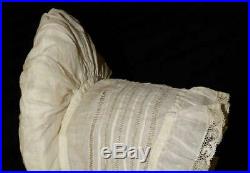 Rare Orig Antique 1820 Regency Pre Victorian White Lace Embroidery Night Cap Hat