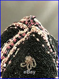 Rare Original Flapper All Over Beaded Cap withSurrounding Dangling Beads, Crystals