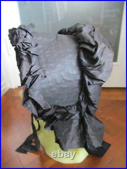 Rare Victorian black silk English mourning bonnet