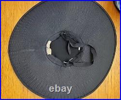 Rare! Vintage 1930s 40s Caroline Reboux Black Silk Brimmed Hat EVC