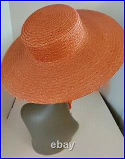 Rare Vintage 1950s Straw Hat Made In Italy Summer Tilt Top Novelty Saucer