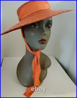 Rare Vintage 1950s Straw Hat Made In Italy Summer Tilt Top Novelty Saucer