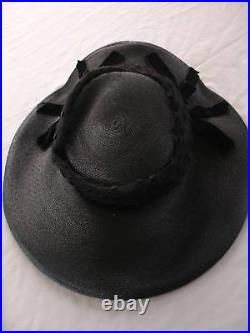 Rare Vintage 1960's Black Designer Quality Hat Size 7