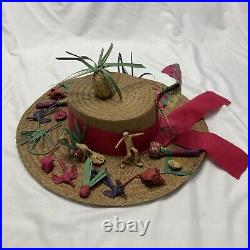 Rare Vintage Mademoiselle Hand Crafted Straw Hat Nassau Bahamas