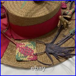 Rare Vintage Mademoiselle Hand Crafted Straw Hat Nassau Bahamas