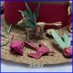 Rare Vintage Mademoiselle Hand Crafted Straw Hat Nassau Bahamas