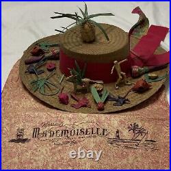 Rare Vintage Mademoiselle Hand Crafted Straw Hat Nassau Bahamas