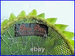 Rare Vintage Original 1950's BES BEN Green Leaf & Gold Artichokes Trimmed Hat