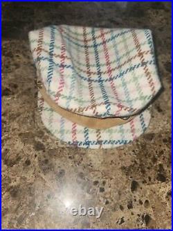 Rare Vintage Wool Coach Multicolor Plaid Newsboy Hat