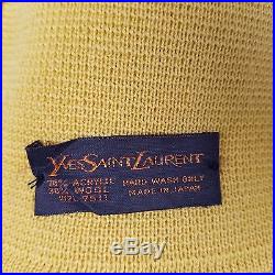 Rare Vintage YSL Yves Saint Laurent 70's Yellow Wool Knit Cap Hat EUC Never Worn
