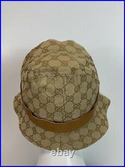Rare Vtg Gucci Brown GG Monogram Hat