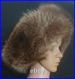 Real Silver Fox Fur Russian Style Hat from Finland Cossack, Full Fur