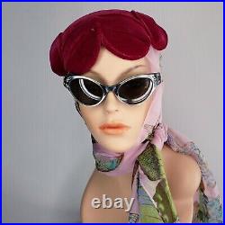 Rose Pink Velvet 1950s Fascinator Pasadena Chapeau Juliette Capulet Hat