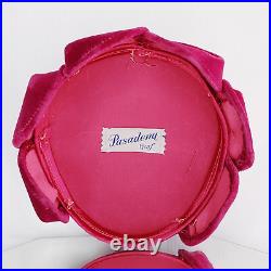 Rose Pink Velvet 1950s Fascinator Pasadena Chapeau Juliette Capulet Hat